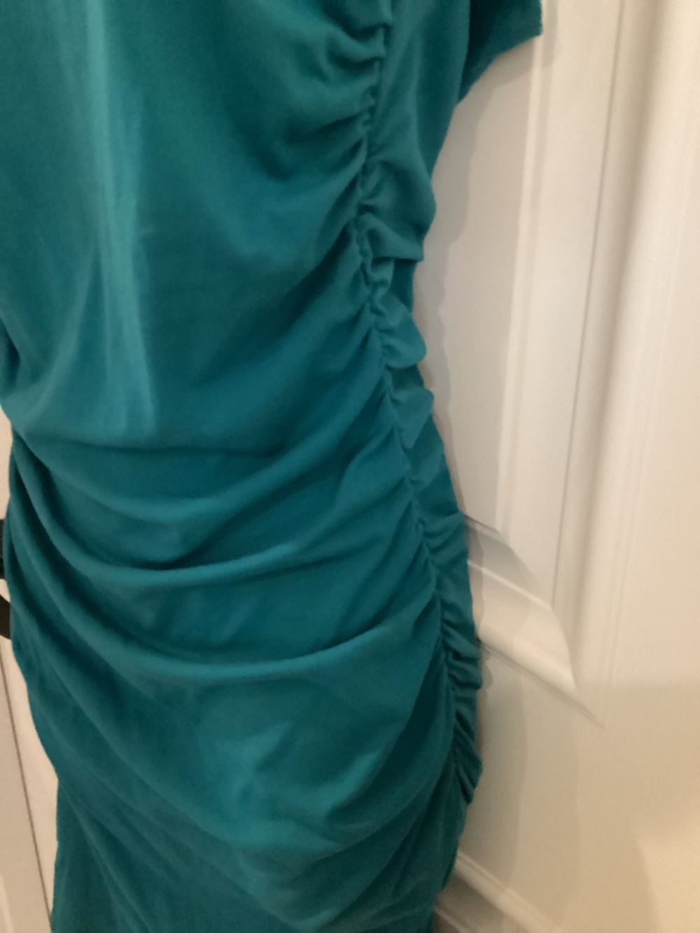 Susana Monaco Teal Ruched Tank Midi Dress - Picture 3 of 6